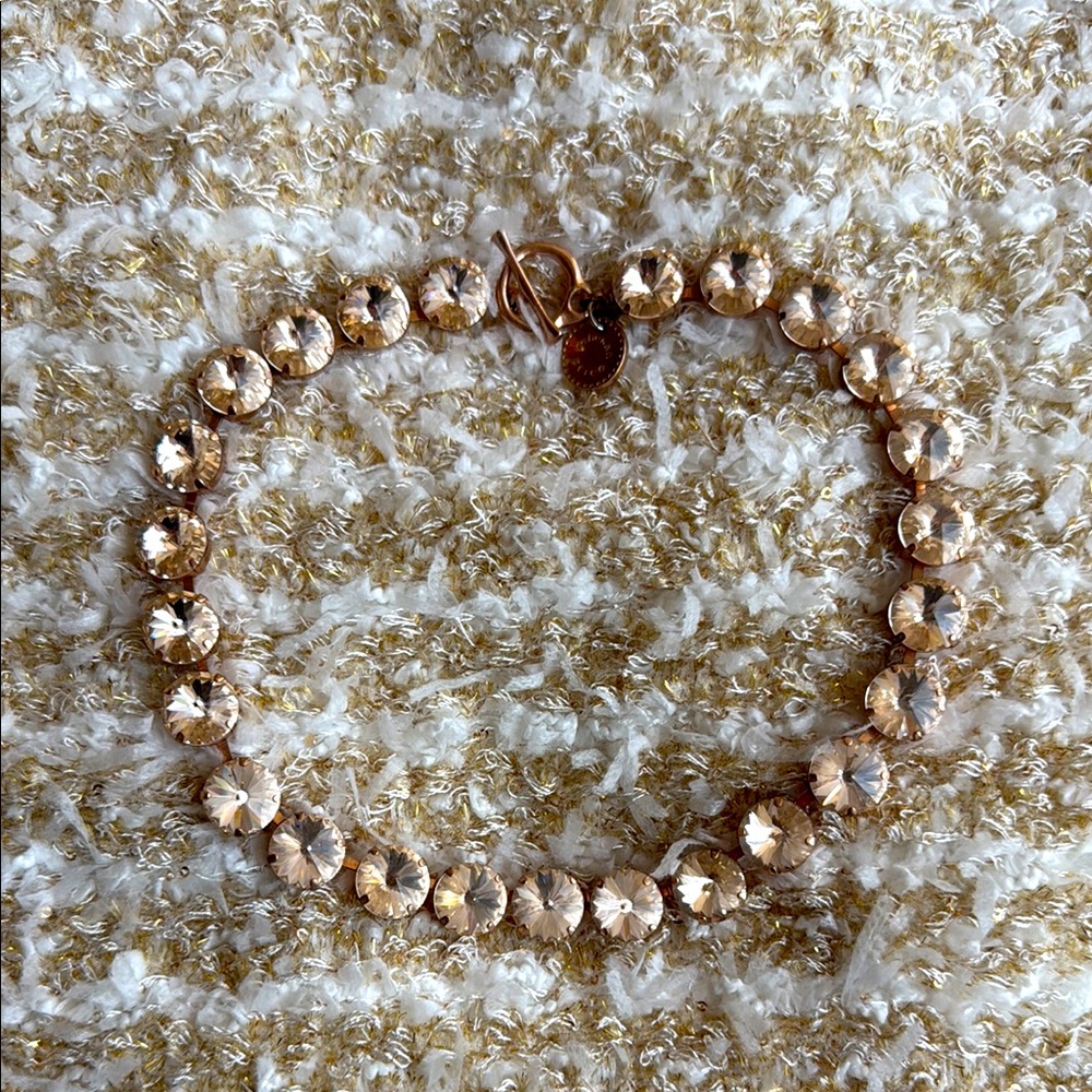 Rebekah Price Swarovski Champagne Rivoli Toggle Necklace